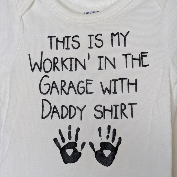 Custom Working In The Shop With Daddy Father Son Daughter Shirt 12m - Picture 3 of 6